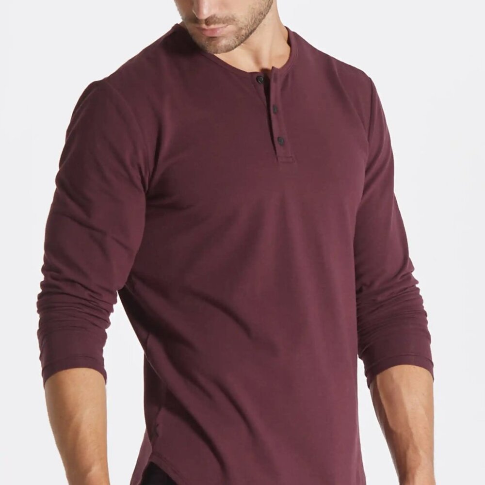 Cuts Clothing AO Henley - Cabernet
